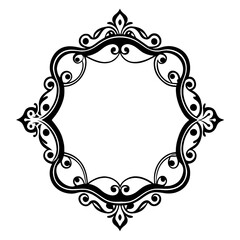 An elegant black and white ornate frame with an intricate floral design. Perfect for adding a touch of vintage charm to your projects. Generative AI