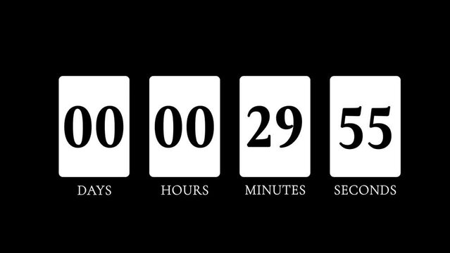 black Friday sale 30 minutes countdown on black 