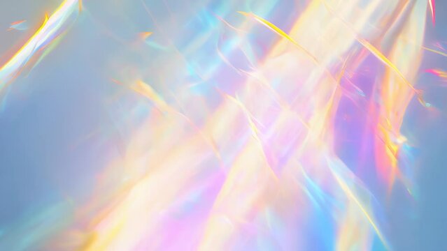abstract prism light rainbow reflection background with vibrant holographic pastel colors, creating stunning and dreamy visual effect, digital art, fashion design, shiny flare glossy texture