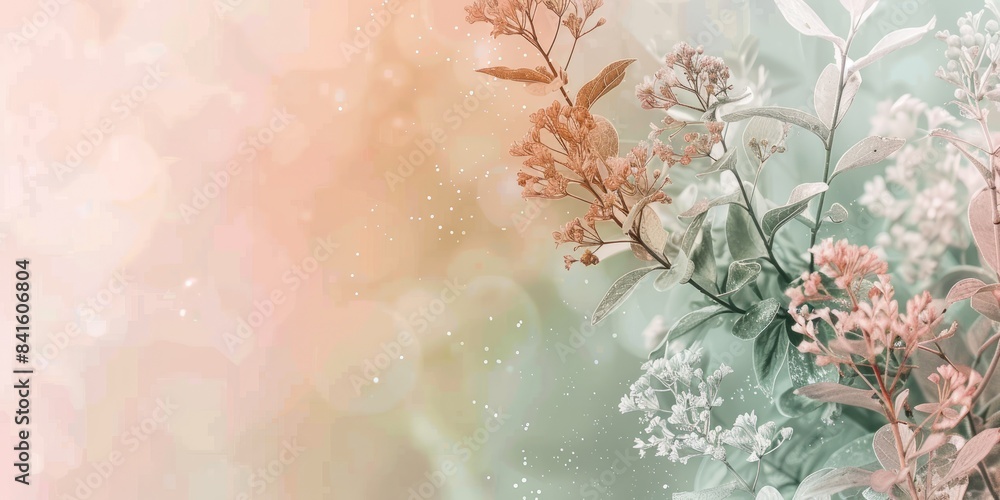 Poster blush pink and soft sage green abstract spring background for serene design projects