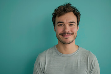 Fototapeta premium A close up portrait of a young man with a subtle smile