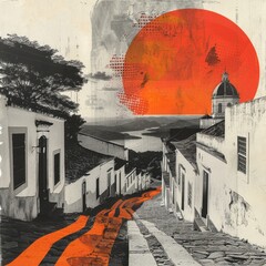 Contemporary Art Collage with Historic Architecture of Olinda

