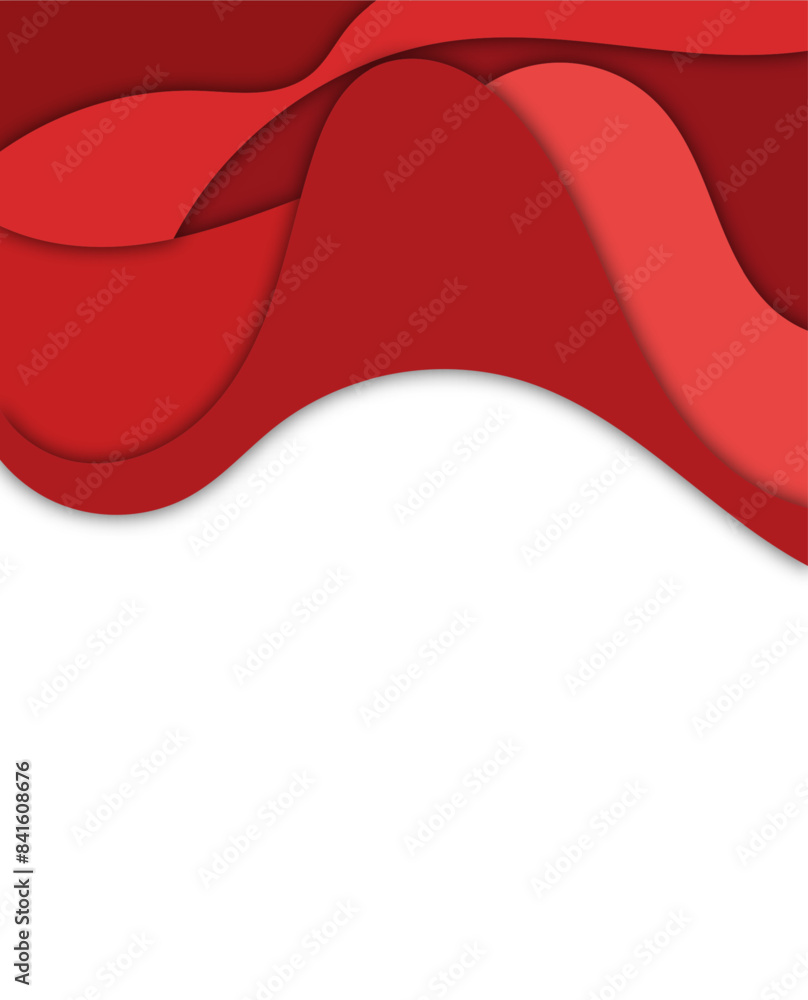 Poster 3d abstract background from red paper cut shapes. vector design layout for business presentations, f