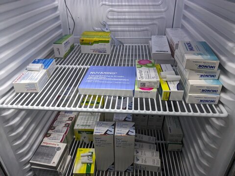Prague, Czech Republic - June 28 2024: NUVARING box of medication with etonogestrel and ethinyl estradiol active substances by Merck, used as a contraceptive method and hormone replacement therapy in 