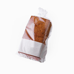 Sliced whole grain bread in plastic packaging