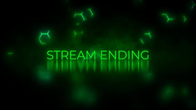 Stream Starting Soon - Animated Neon Green Hexagon Background with Dark and Black Elements | Seamless Livestream Countdown on YouTube, Twitch, and Kick | Futuristic Tech Loop with Smoke Effects