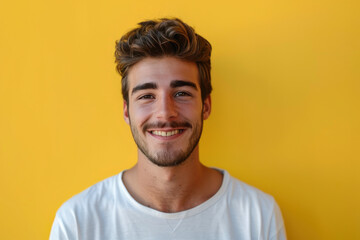 Fototapeta premium A close up portrait of a young man with a subtle smile