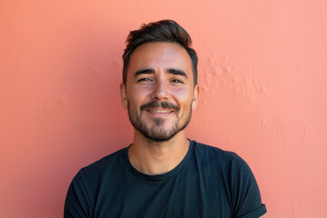 Obraz premium A close up portrait of a young man with a subtle smile