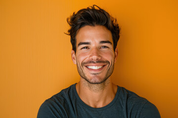 Fototapeta premium A close up portrait of a young man with a subtle smile