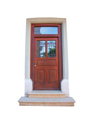 old wooden door on a white background