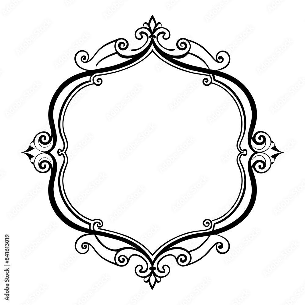 Aufkleber this image features a simple black and white ornate border frame design with intricate detailing. th