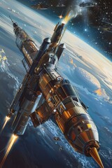 Fototapeta premium Exploring Cosmos: Tribute to Space Pioneers