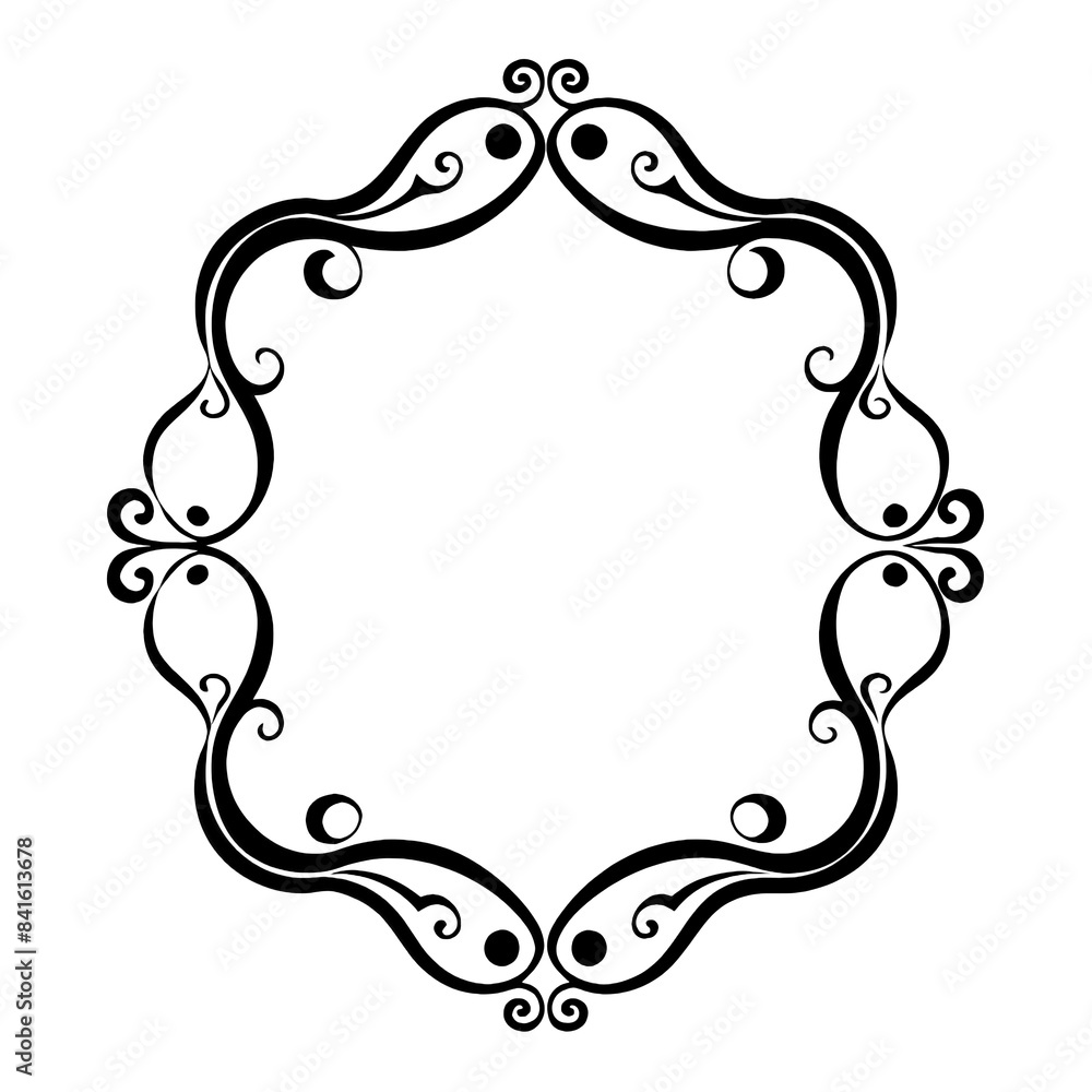 Aufkleber this image features a simple, yet elegant black and white swirling frame design. perfect for adding 