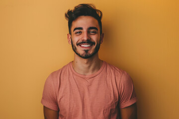 Obraz premium A close up portrait of a young man with a subtle smile