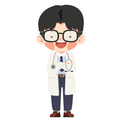 Cartoon character of a doctor with a stethoscope