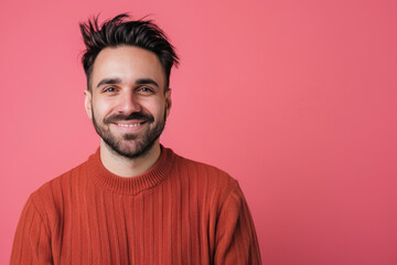Obraz premium A close up portrait of a young man with a subtle smile