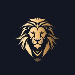 Obraz premium A lion head with a crown on its head