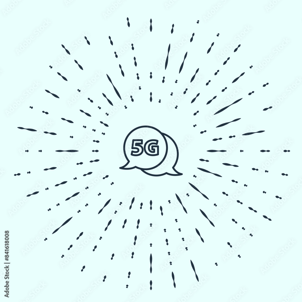 Poster black line 5g new wireless internet wifi connection icon isolated on grey background. global network