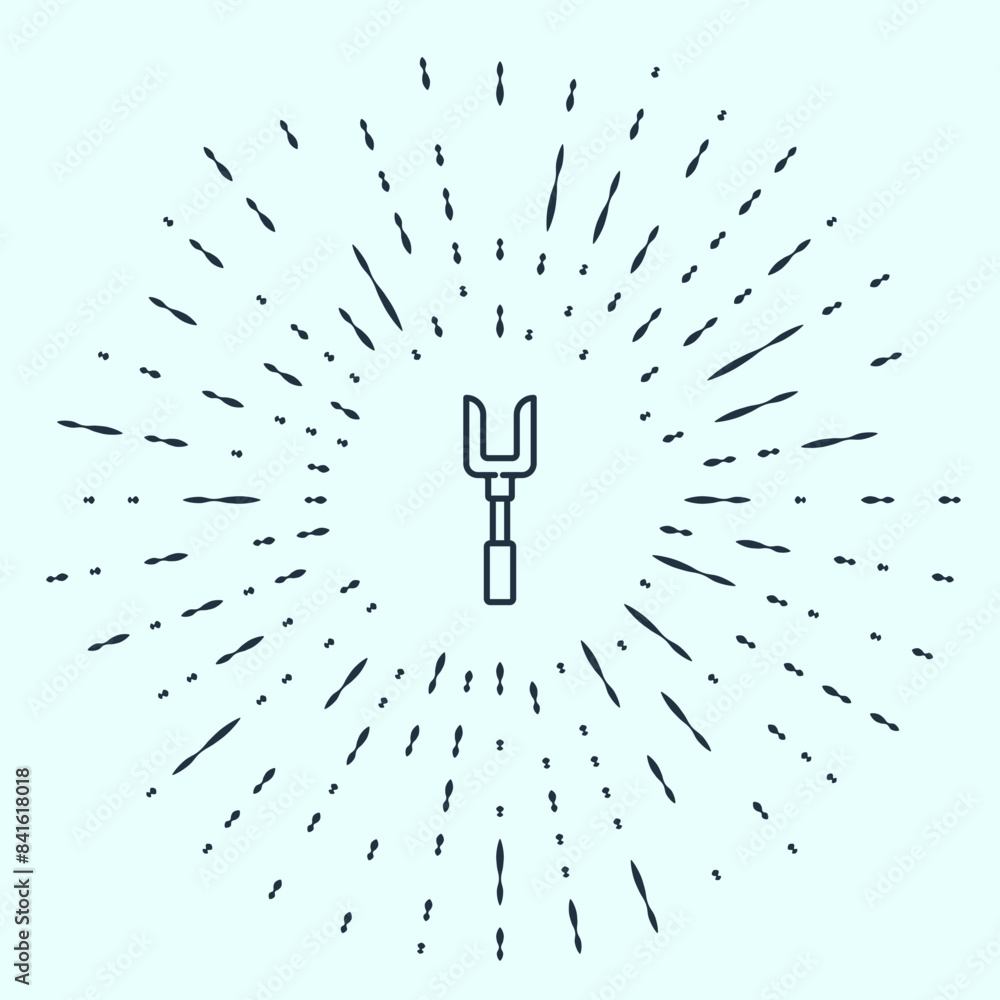 Poster black line barbecue fork icon isolated on grey background. bbq fork sign. barbecue and grill tool. a