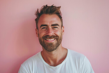 Fototapeta premium A close up portrait of a young man with a subtle smile