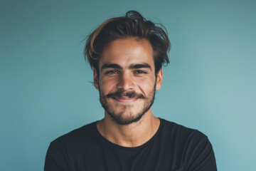 Fototapeta premium A close up portrait of a young man with a subtle smile