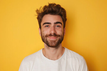 Fototapeta premium A close up portrait of a young man with a subtle smile