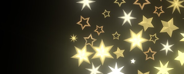 golden stars - 3d
