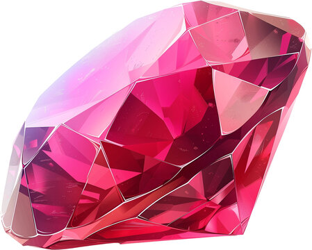 Radiant Red: A Simple Cartoon of Processed Ruby Gemstones