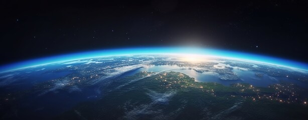 
A panoramic view of the Earth from space
