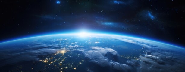 Obraz premium A panoramic view of the Earth from space 