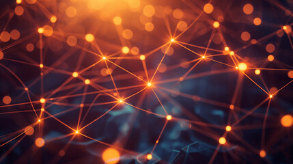 A detailed visual of a business networking web, with glowing nodes and connecting lines, symbolizing strategic partnerships and professional connections.