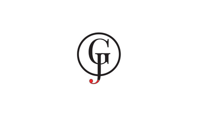 GJ, JG , J, G Abstract Letters Logo Monogram