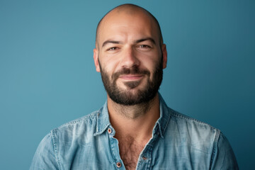 Fototapeta premium A close up portrait of a young man with a subtle smile