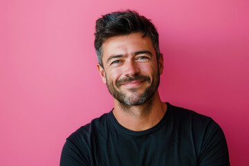 Fototapeta premium A close up portrait of a young man with a subtle smile