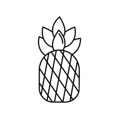 pineapple icon with white background vector stock illustration