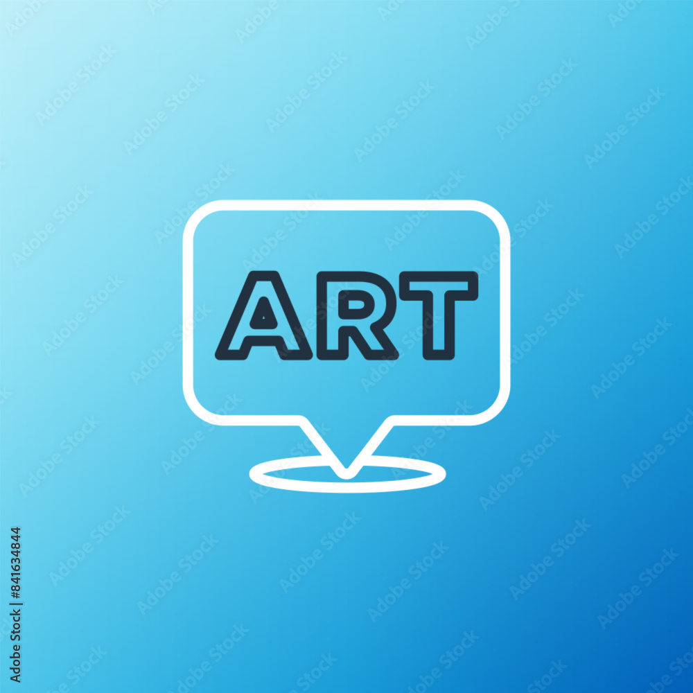 Aufkleber line speech bubble with text art icon isolated on blue background. message icon. communication or co