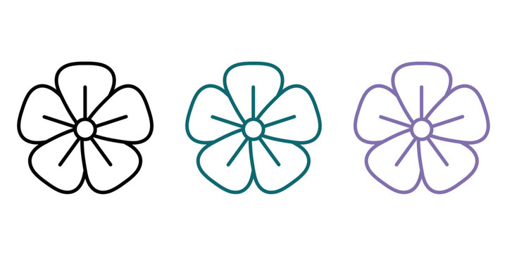 Linen flower color icon. Flax seeds outline icon. Superfood flaxseed symbol. Medicinal herb sign.