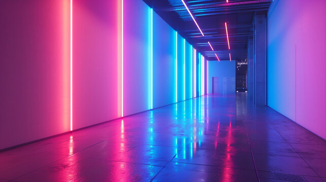 Schlanke Linien: Neonakzente in moderner Museumsarchitektur