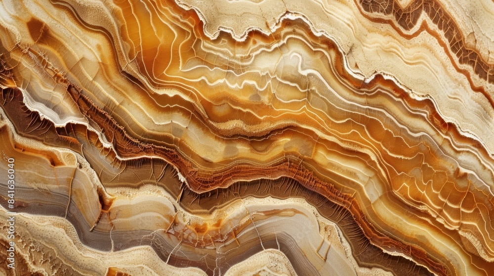 Poster a closeup shot of the intricate patterns and texture of desert varnish resembling a piece of abstrac