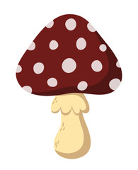 Vector hand drawn isolated mushroom