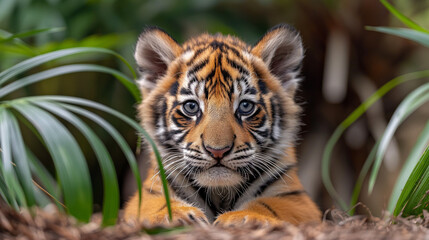 Fototapeta premium Wildlife tiger photography of endangered species.