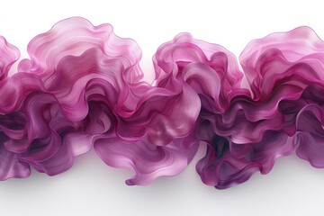 Fototapeta premium Elegant purple fabric wave sculpture