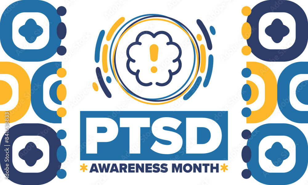 Canvas Prints PTSD Awareness Month in June. Post Traumatic Stress Disorder. Celebrated annual in United States. Medical health care and awareness design. Poster, card, banner and background. Vector illustration