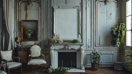 sleek interior deign with abstract cession set in pink color on the sofa wit hone sofa type new chair on the front of the isolated blue color 