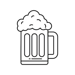 beer icon with white background vector stock illustration