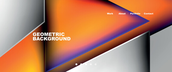 Flowing bright neon gradients geometric abstract background with triangles and lines. Fluid color pattern of color liquid gradient background for wallpaper, banner, background, card, landing page