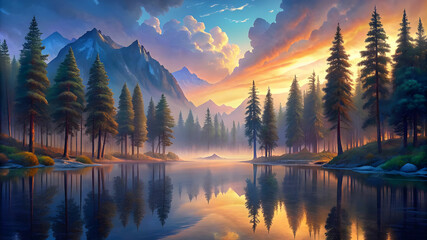 Fototapeta premium The Nature and Forest's Heartbeat, The Intricate World of Trees