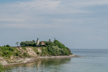 View to the Kegn&aelig;s Fyr lighthouse in Denmark
