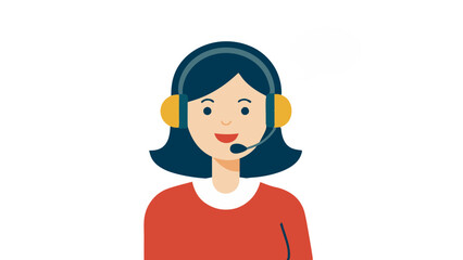 Customer Service Representative - colorful illustration of a woman with a headset.