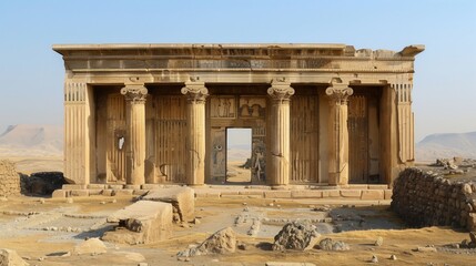 Obraz premium The remains of the Temple of Bel, a UNESCO World Heritage Site, in Palmyra, Syria
